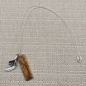 18 Inch Sterling Silver Red Creek Jasper And Flower Necklace A6237